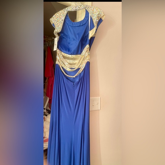 Envious Couture Prom Blue Rhinestones, Crystals, Pageant - Picture 4 of 6